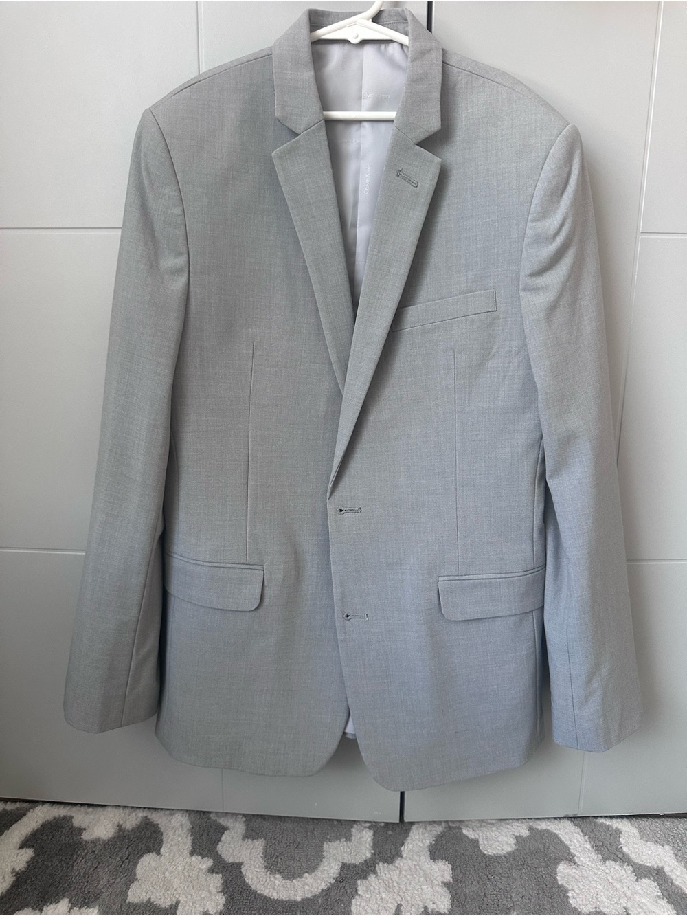 Calvin Klein Light Gray Single-Breasted Blazer